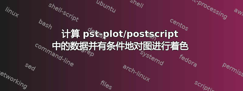 计算 pst-plot/postscript 中的数据并有条件地对图进行着色