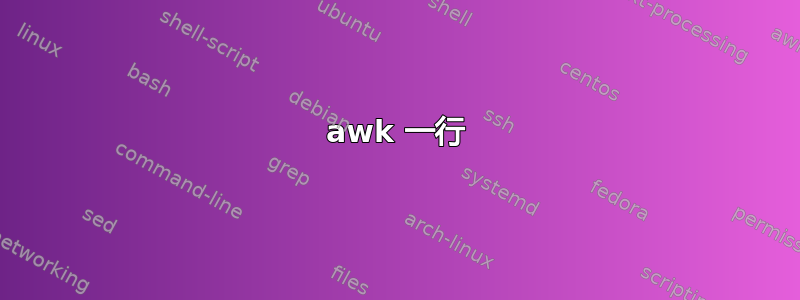 awk 一行