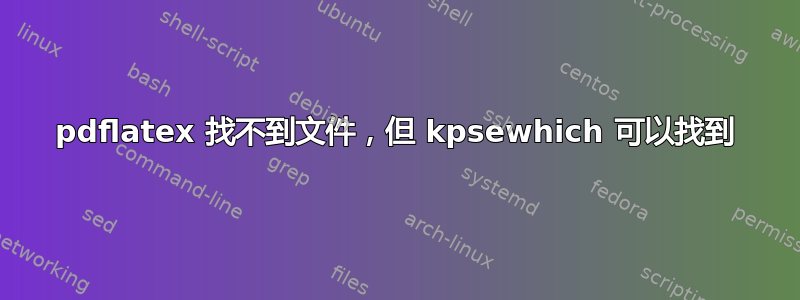 pdflatex 找不到文件，但 kpsewhich 可以找到