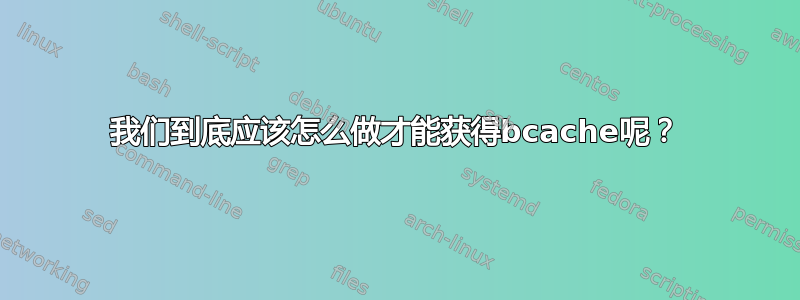 我们到底应该怎么做才能获得bcache呢？