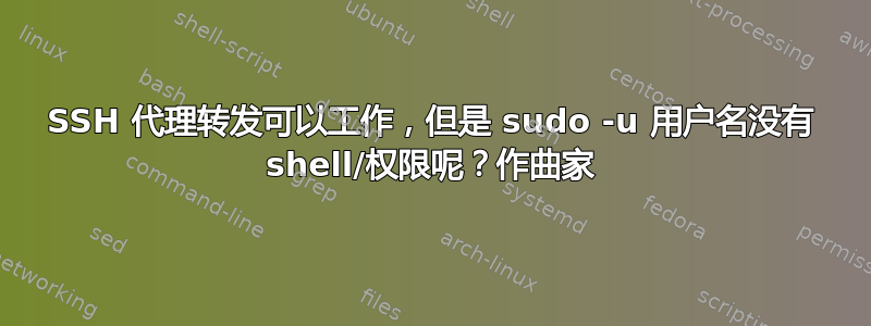 SSH 代理转发可以工作，但是 sudo -u 用户名没有 shell/权限呢？作曲家