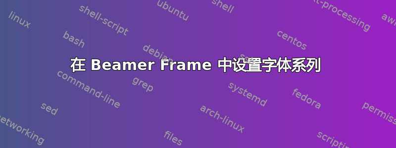 在 Beamer Frame 中设置字体系列