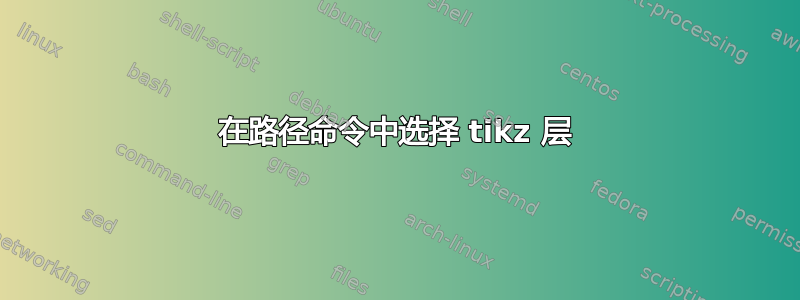 在路径命令中选择 tikz 层