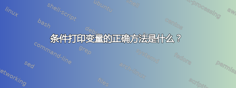 条件打印变量的正确方法是什么？