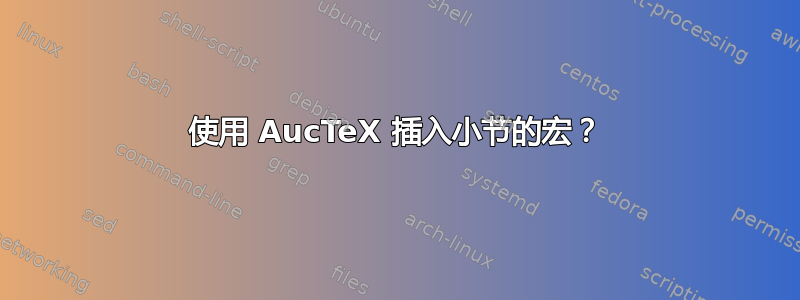 使用 AucTeX 插入小节的宏？