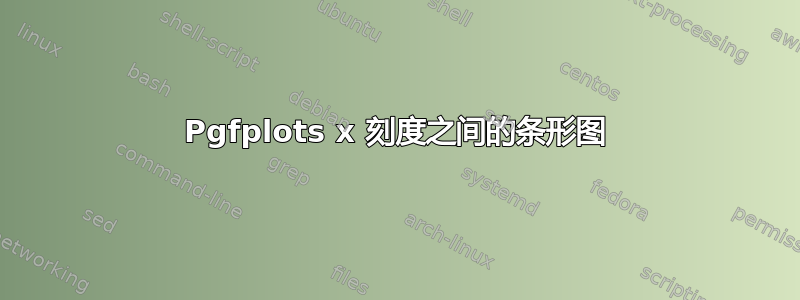 Pgfplots x 刻度之间的条形图