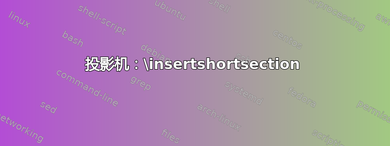 投影机：\insertshortsection