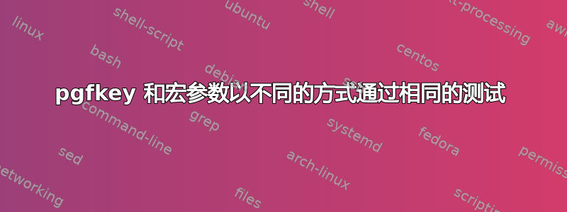 pgfkey 和宏参数以不同的方式通过相同的测试