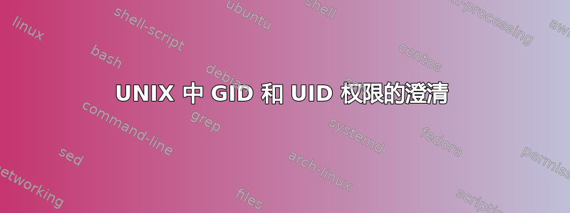 UNIX 中 GID 和 UID 权限的澄清