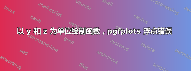 以 y 和 z 为单位绘制函数，pgfplots 浮点错误