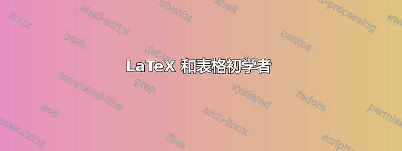 LaTeX 和表格初学者