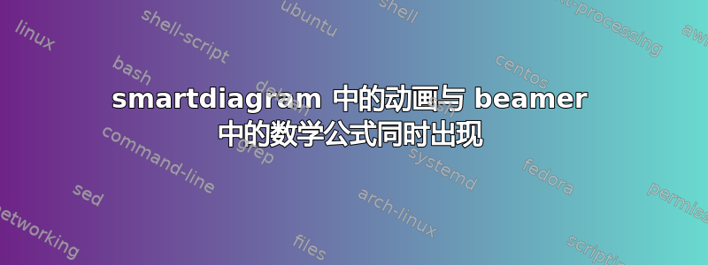 smartdiagram 中的动画与 beamer 中的数学公式同时出现