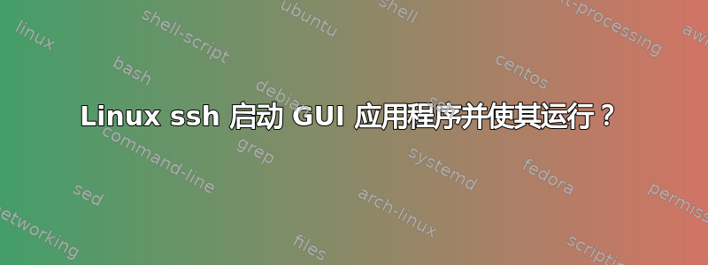 Linux ssh 启动 GUI 应用程序并使其运行？