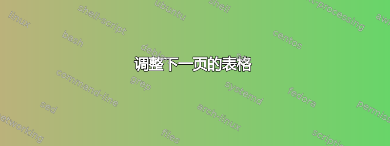 调整下一页的表格