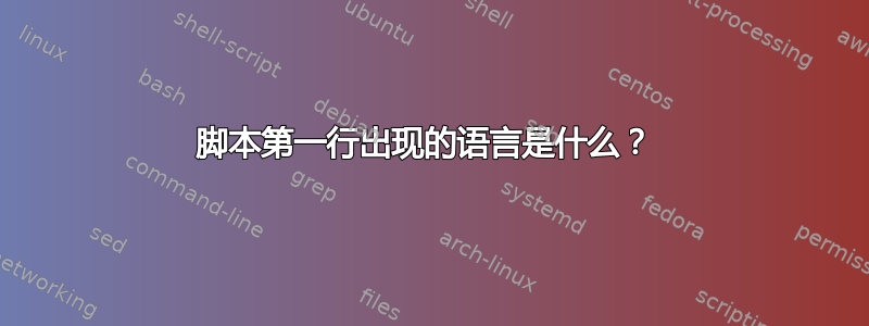 脚本第一行出现的语言是什么？ 