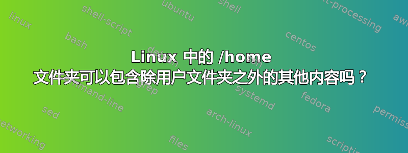 Linux 中的 /home 文件夹可以包含除用户文件夹之外的其他内容吗？