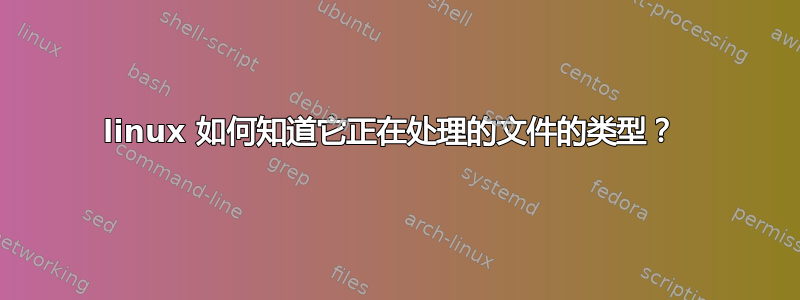 linux 如何知道它正在处理的文件的类型？ 