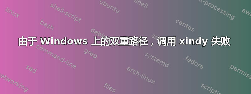 由于 Windows 上的双重路径，调用 xindy 失败