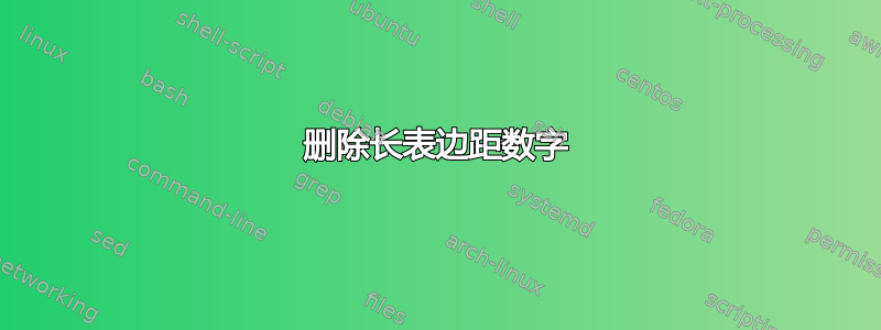 删除长表边距数字