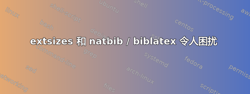 extsizes 和 natbib / biblatex 令人困扰