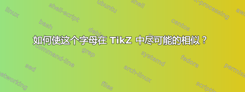 如何使这个字母在 TikZ 中尽可能的相似？