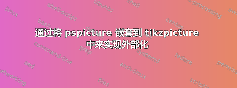 通过将 pspicture 嵌套到 tikzpicture 中来实现外部化