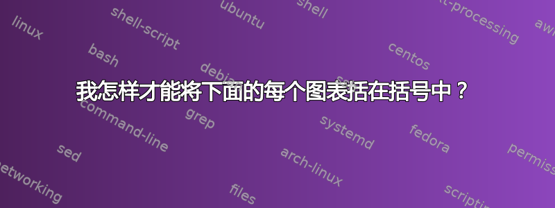 我怎样才能将下面的每个图表括在括号中？