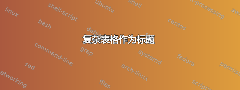 复杂表格作为标题