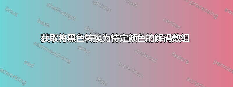 获取将黑色转换为特定颜色的解码数组