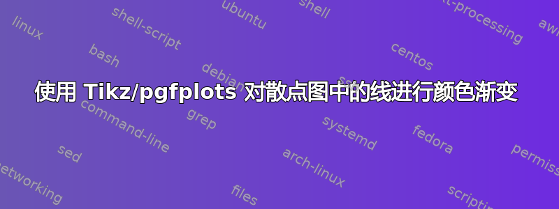 使用 Tikz/pgfplots 对散点图中的线进行颜色渐变