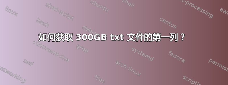 如何获取 300GB txt 文件的第一列？