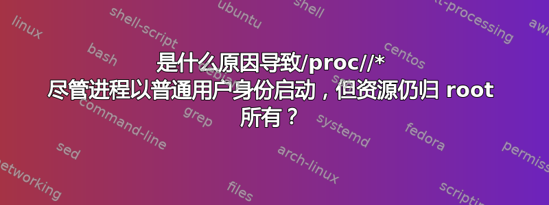 是什么原因导致/proc//* 尽管进程以普通用户身份启动，但资源仍归 root 所有？