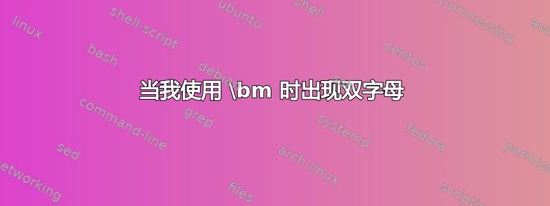 当我使用 \bm 时出现双字母