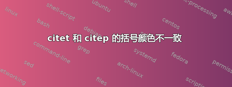 citet 和 citep 的括号颜色不一致