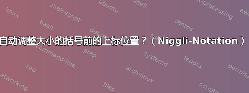 自动调整大小的括号前的上标位置？（Niggli-Notation）