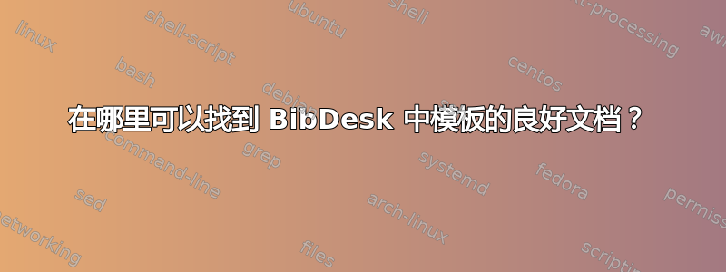 在哪里可以找到 BibDesk 中模板的良好文档？