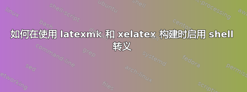 如何在使用 latexmk 和 xelatex 构建时启用 shell 转义