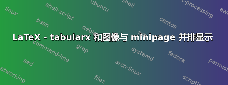 LaTeX - tabularx 和图像与 minipage 并排显示