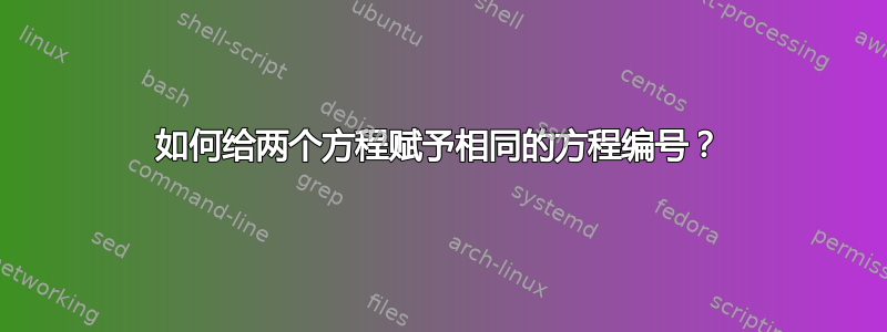 如何给两个方程赋予相同的方程编号？