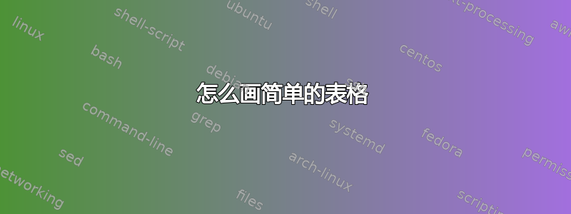 怎么画简单的表格