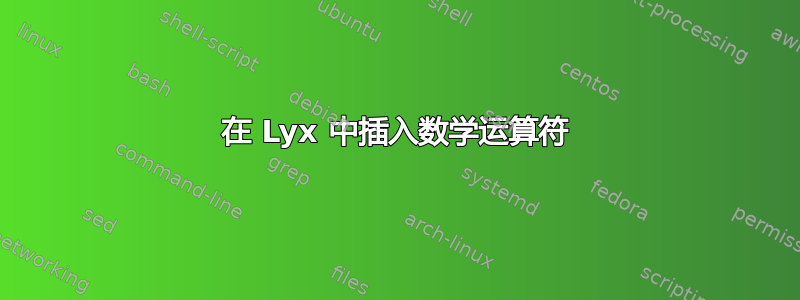 在 Lyx 中插入数学运算符