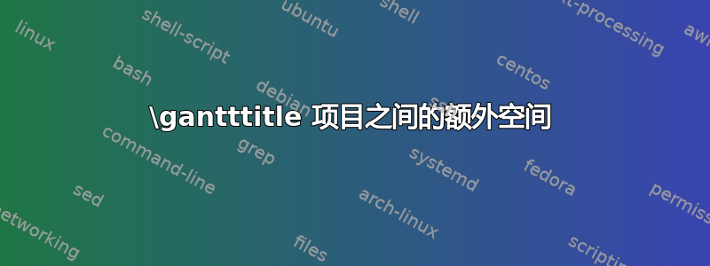 \gantttitle 项目之间的额外空间