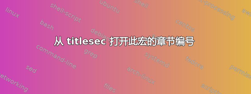 从 titlesec 打开此宏的章节编号