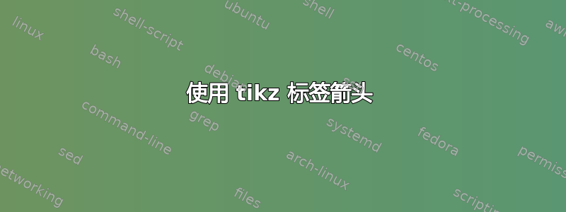 使用 tikz 标签箭头