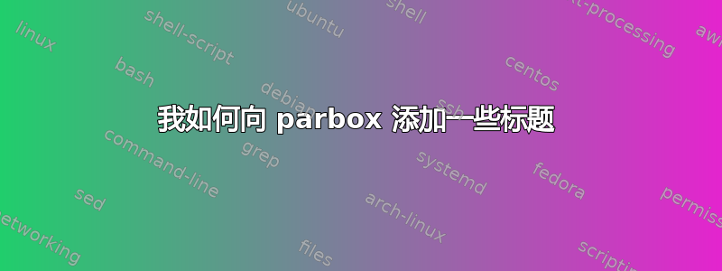 我如何向 parbox 添加一些标题