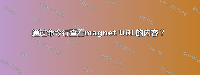 通过命令行查看magnet URL的内容？