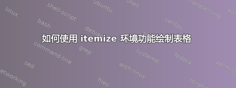 如何使用 itemize 环境功能绘制表格