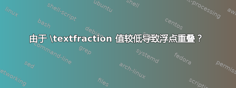 由于 \textfraction 值较低导致浮点重叠？