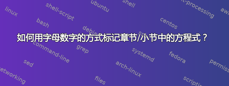 如何用字母数字的方式标记章节/小节中的方程式？