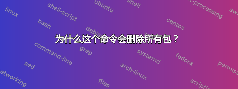 为什么这个命令会删除所有包？